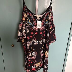 Flying Tomato Black Floral Tunic